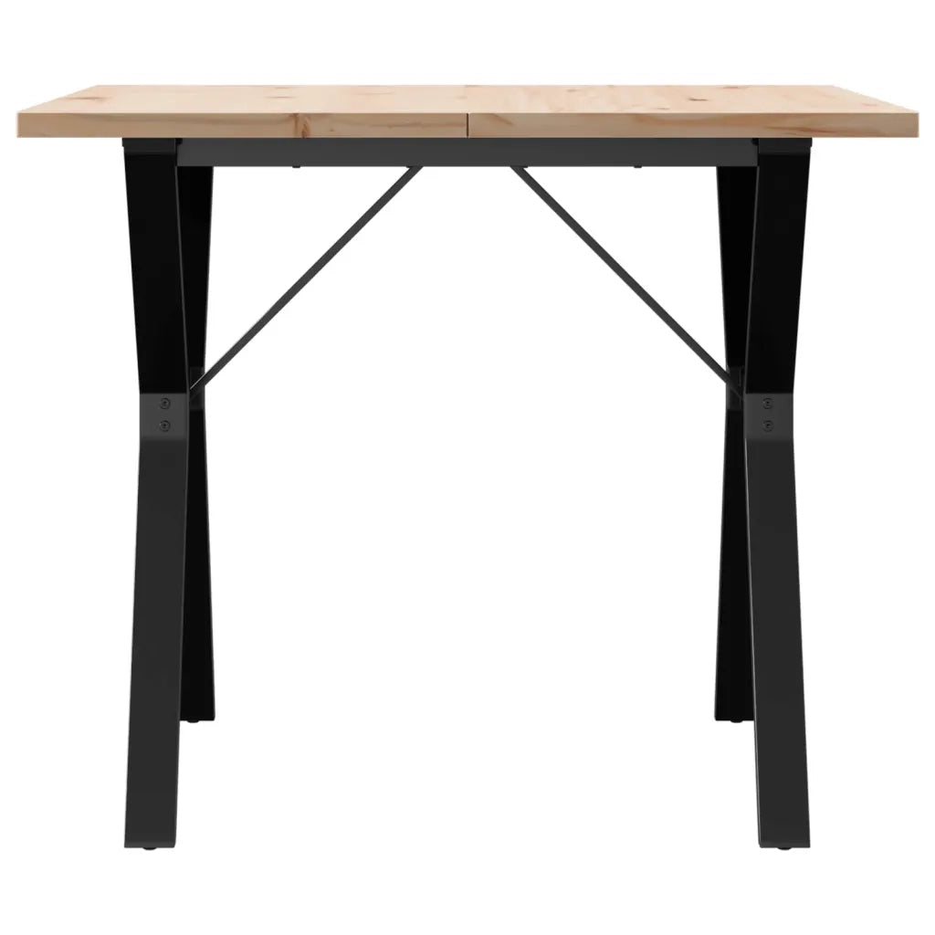 Tavolo da Pranzo Telaio a Y 90x90x75,5 cm Legno Pino e Acciaio