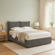 Uckfield, Letto Matrimoniale Sfoderabile Made in Italy, Grigio Tortora