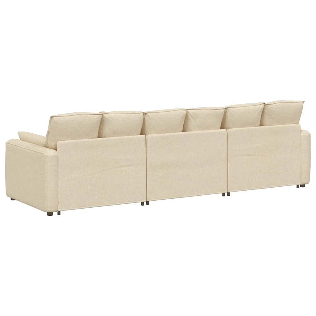 Divano Modulare con Cuscini Crema 3321093