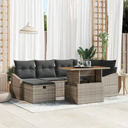 Set Divano da Giardino 7 pcs Grigio polyrattan