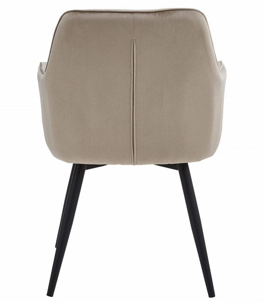 Sedia VALORA JORK - Girevole in velluto beige scuro per soggiorno x 2