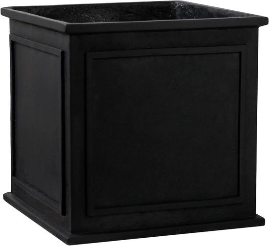 Pianta Tradizionale Quadrata in Argilla Fibrosa Nera Grande Dimensioni 40 x 40 cm per Esterno e Interno