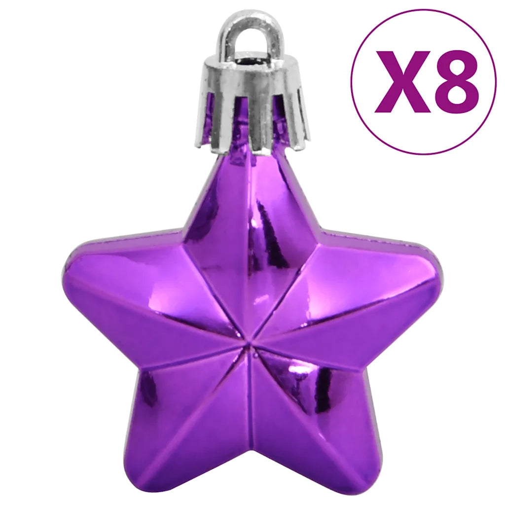 Set Palline di Natale 111 pz-Decorazioni natalizie Viola in Polistirene
