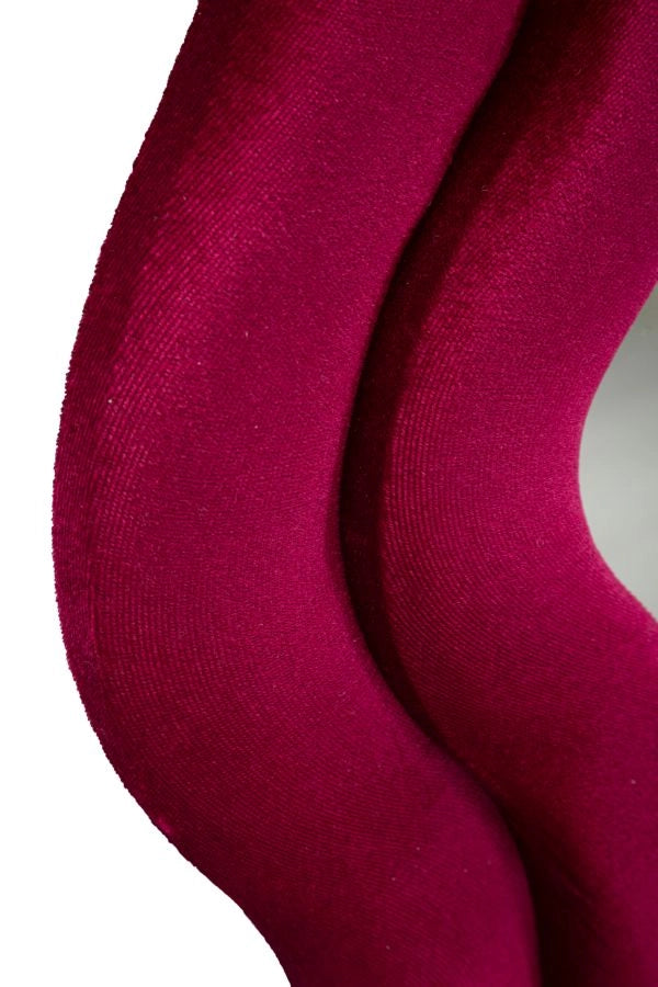 Specchio Da Muro Emily Velluto Fuxia 60X6X160 Elegante