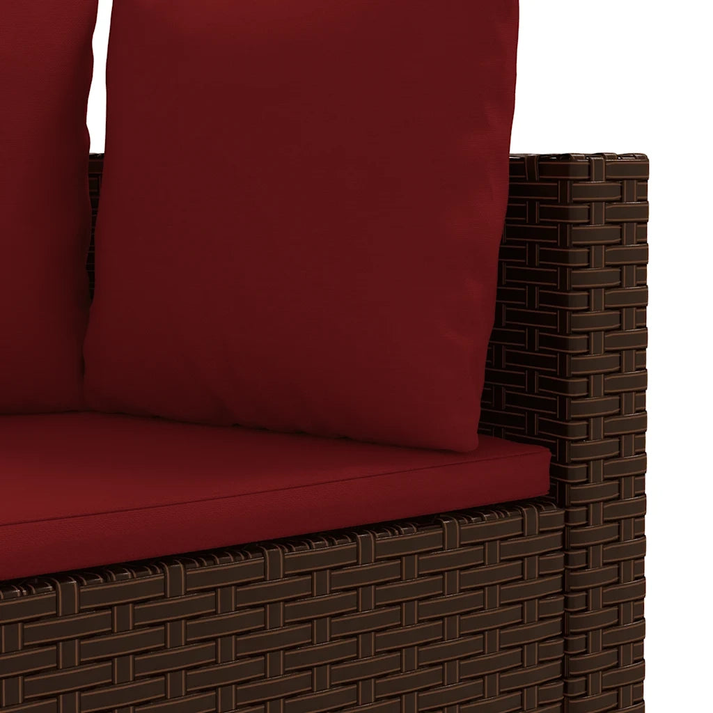 Set Divani da Giardino 8 pz con Cuscini Marrone in Polyrattan 3308389