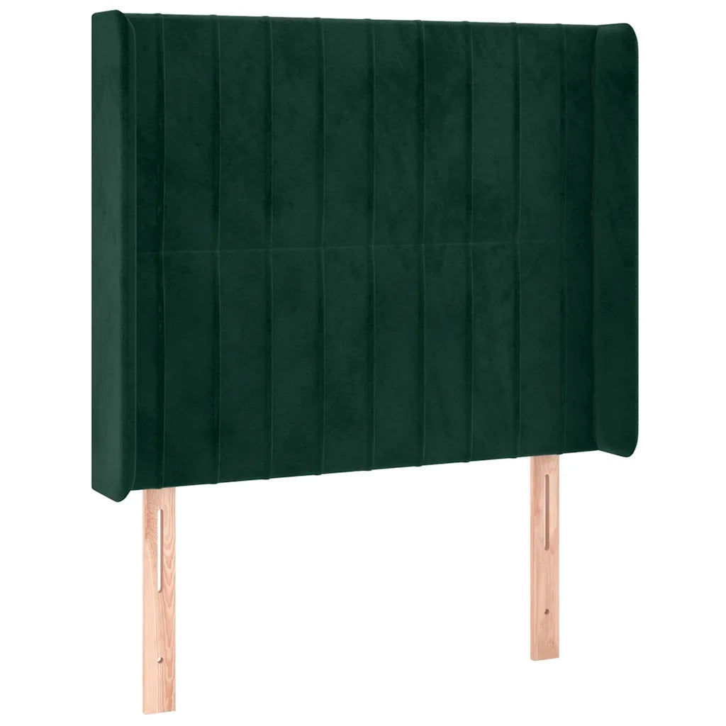 Letto a Molle con Materasso e LED Verde Scuro 100x200cm Velluto 3139670
