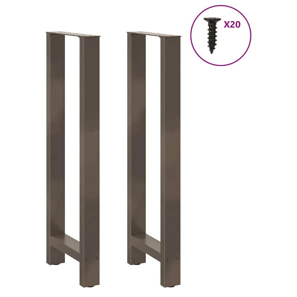 Set di 2 gambe regolabili per tavolo da bar in acciaio naturale 40 x 110 cm design moderno in acciaio nero 02_0057591