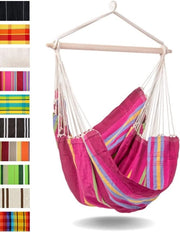 Sedia a sospensione cocoon grande sedia a sospensione artigianale realizzata in Brasile con Grenadine in legno di betulla FSC 110 cm fino a 150 kg sedia a sospensione cocoon colorata a strisce.