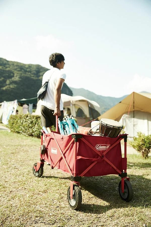 Coleman 2000038421 Carrello da Campeggio Pieghevole con Freno Ruote Capacita' 85 Kg Tessuto Poliestere Telaio Acciaio colore Rosso