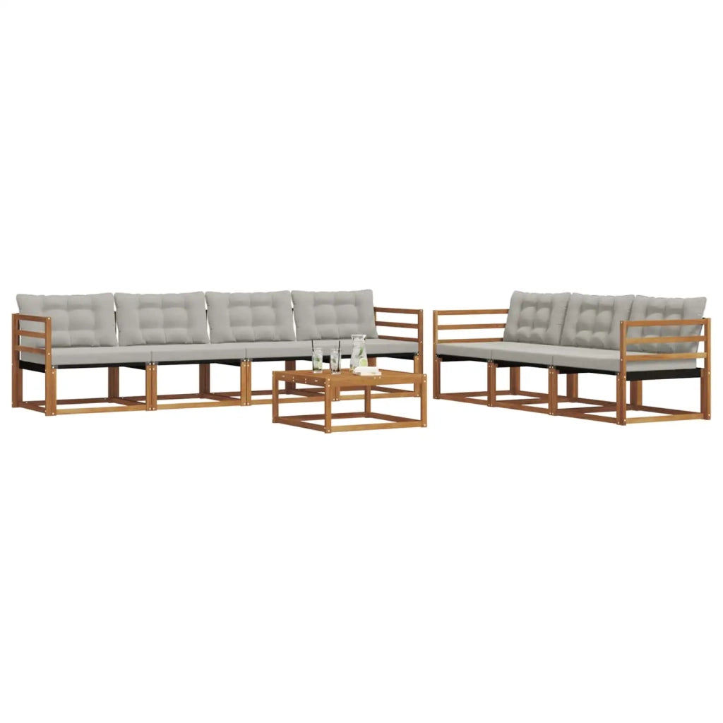 Set di divani da esterno 8 pcs Grigio Naturale e Chiaro 3369254