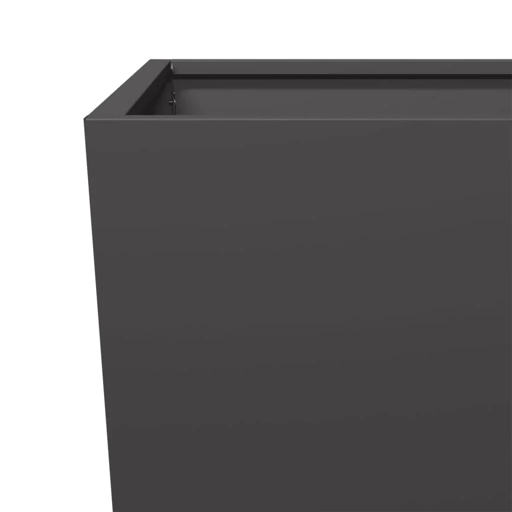 Fioriera rialzata per piante fiori giardino terrazze set da 2 45 x 45 x 75 cm acciaio nero 02_0038980
