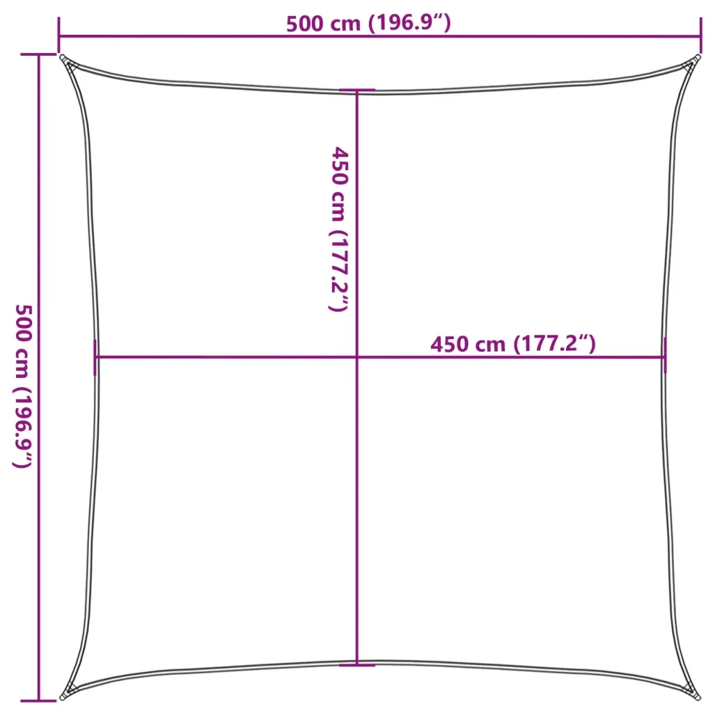 vidaXL Vela Parasole 160 g/m² Verde Chiaro 5x5 m in HDPE