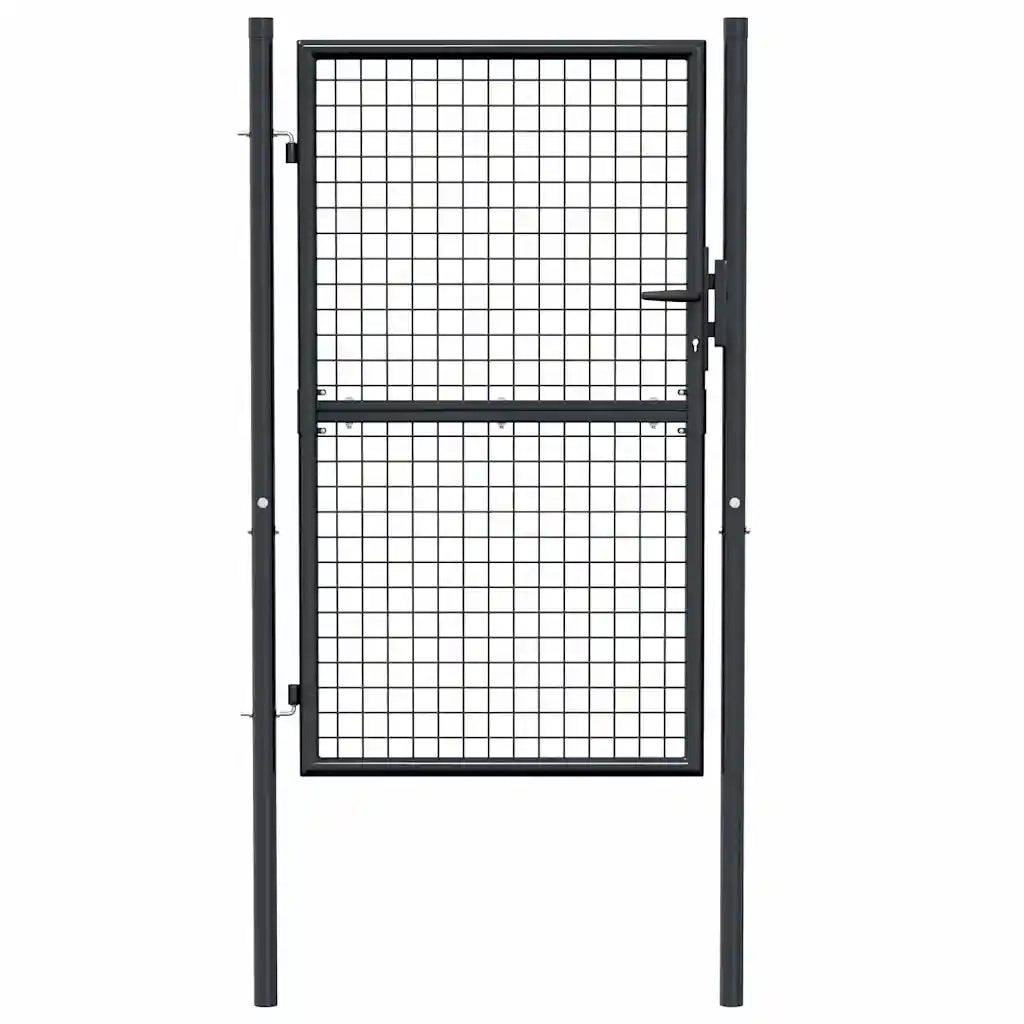 Cancello per Giardino in Acciaio Zincato Grigio 100x200 cm  cod mxl 45485