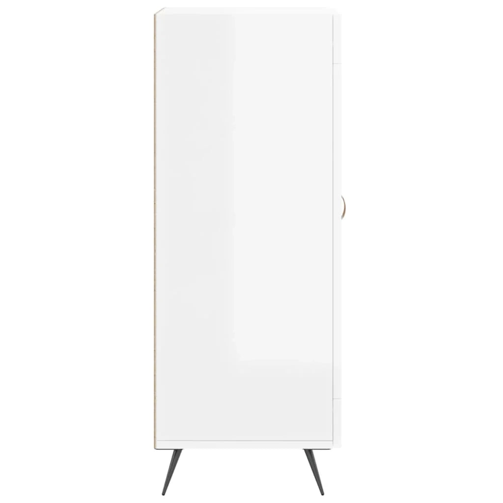 Buffet credenza cassettiera mobiletto mobile contenitore organizer per cucina soggiorno finitura lucida 34,5 x 34 x 90 cm legno ingegnerizzato bianco 02_0030604