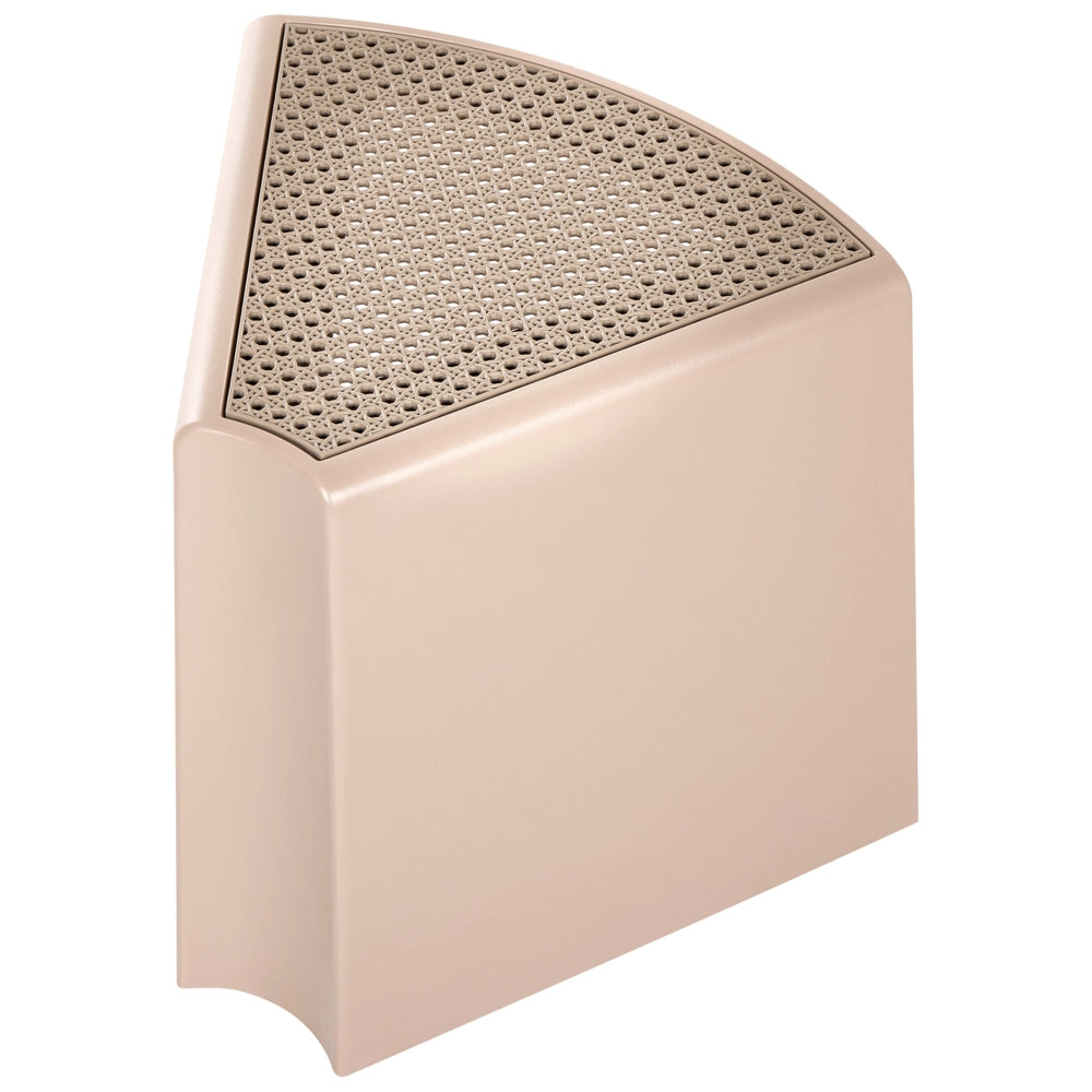 Set da 4 sgabelli da giardino in materiale sintetico beige sedute aggiuntive per patio poggiapiedi impilabili