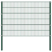 Pannello di recinzione con pali in ferro 522x120 cm verde 278663