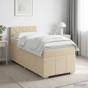 Letto box spring con materasso Crema 100 x 200 cm Tessuto 3451155