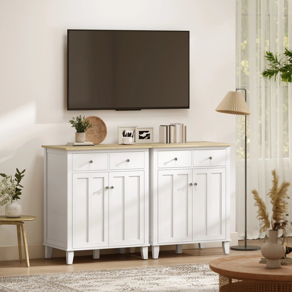 Armadio a 2 ante 2 cassetti ¨C zephmum ¨C bianco 76x48x91 cm