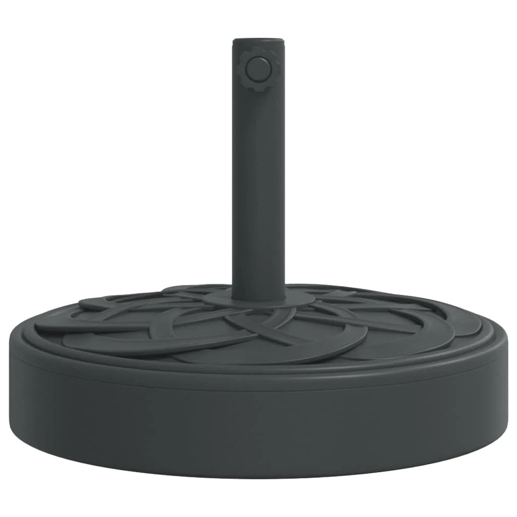 Base per ombrellone rotonda 45 x 35 cm ombrellone da giardino stabile ed elegante con finitura opaca in PE nero 02_0056648