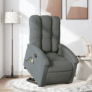 Divano Sedia-Poltrona Alzapersona Massaggi Reclinabile Grigio Scuro Tessuto 593871
