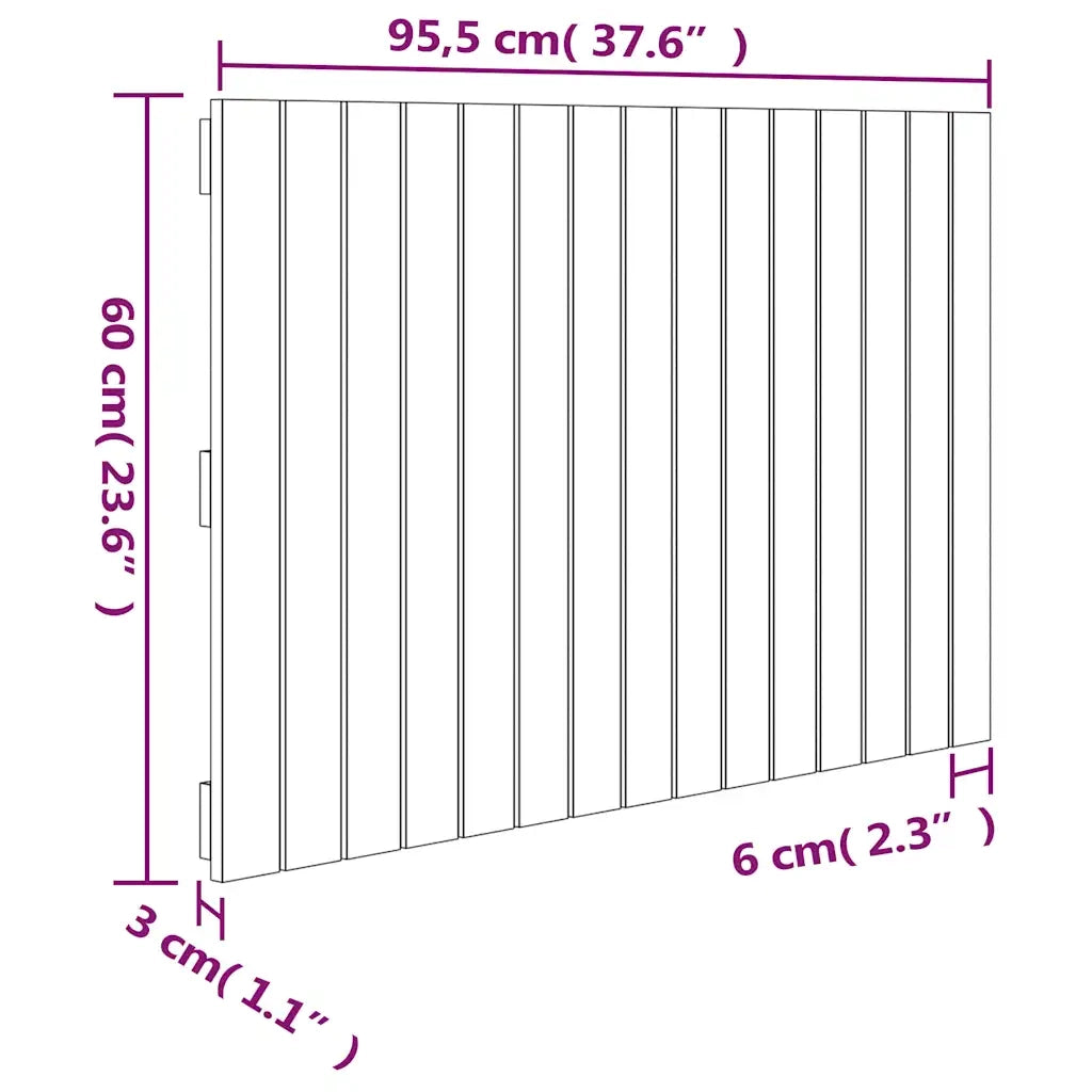 Testiera da Parete 95,5x3x60 cm in Legno Massello di Pino 824833