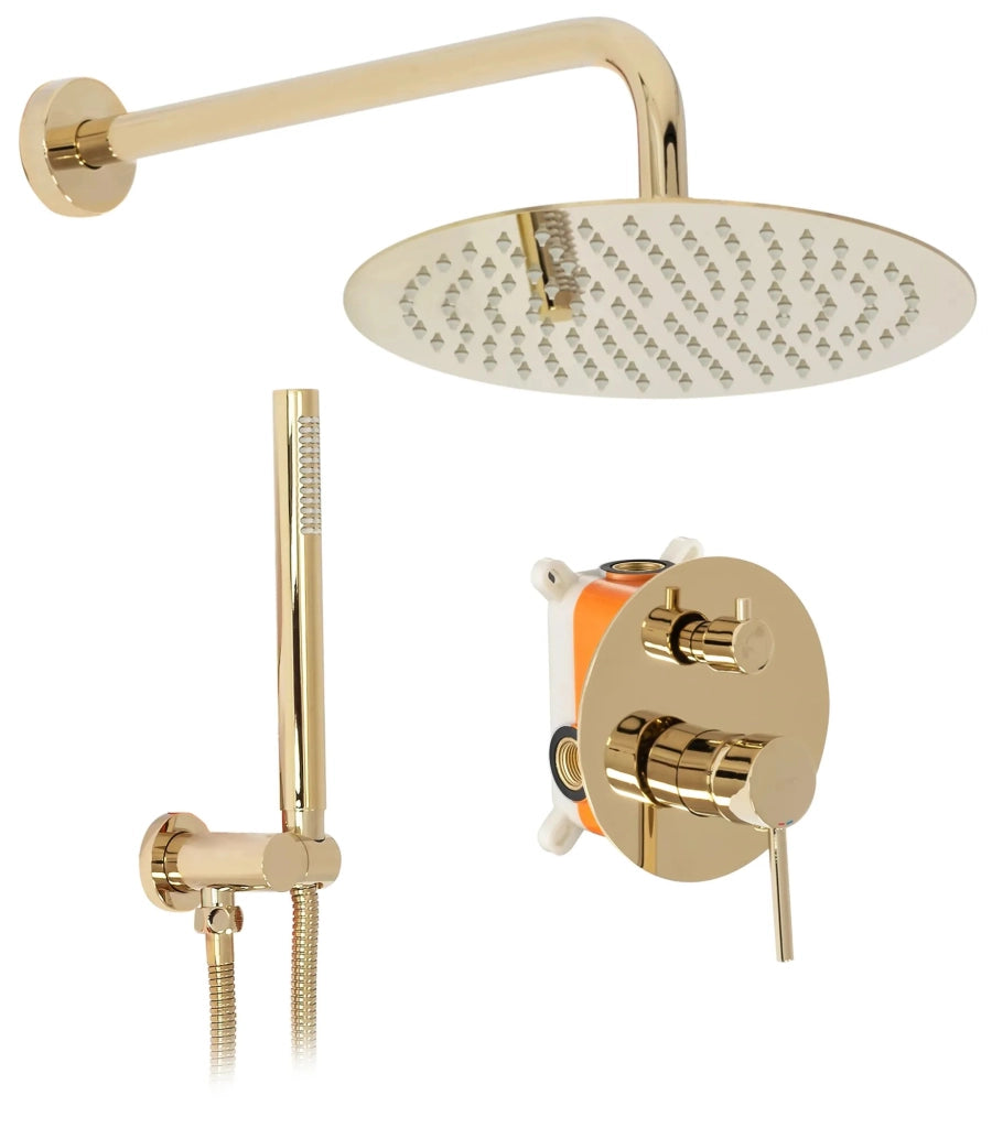Set Doccia Da Incasso Rea Lungo L. Gold + Box