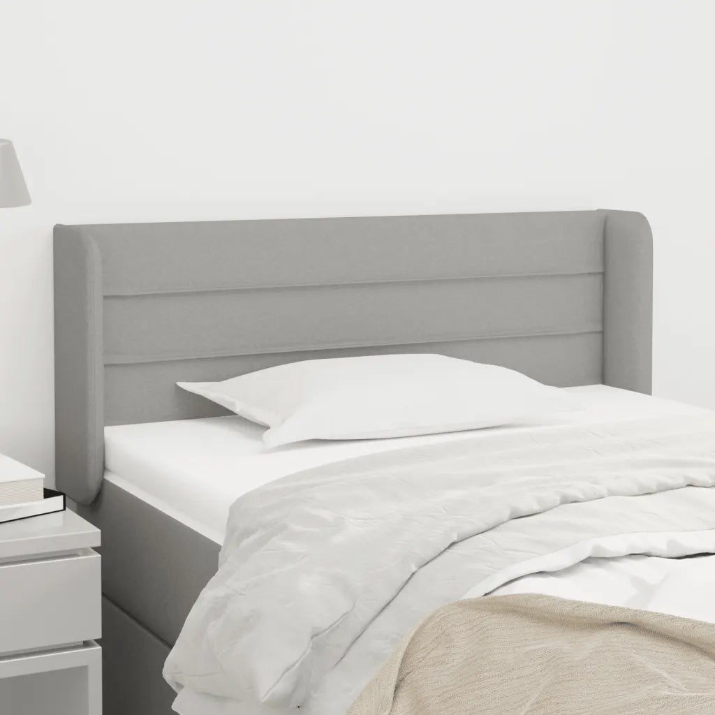 Testiera | Testata ad Orecchio Grigio Chiaro 83x16x78/88 cm in Tessuto