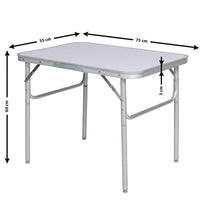 Tavolino Pieghevole con Struttura in Alluminio 75x55x60 Ideale per Campeggio
