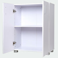 Mobile Madia con Doppia Anta 2 Ripiani Mobiletto Credenza Cucina Bagno Bianco