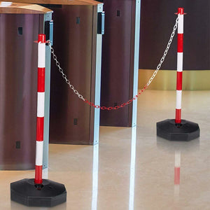 Colonnina Segnapercorso con Catena Palo Segna Fila Separacode in Plastica