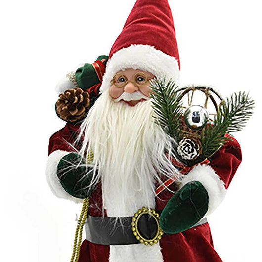 Statuina Babbo Natale Classico 45 cm Colore Rosso Addobbo Natalizio Realistica
