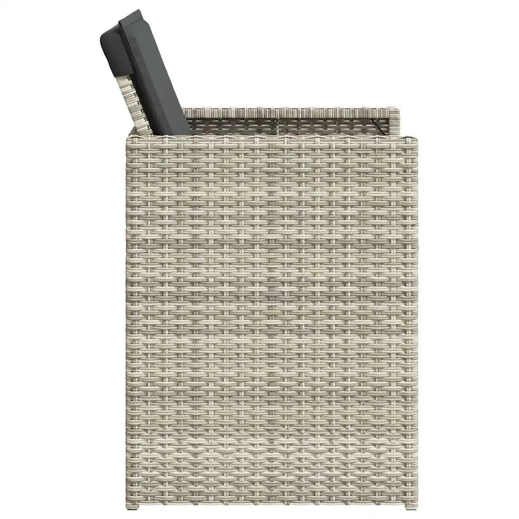 Sedie da Giardino con Cuscini 4 pz | Sedie da Esterno Grigio Chiaro in Polyrattan