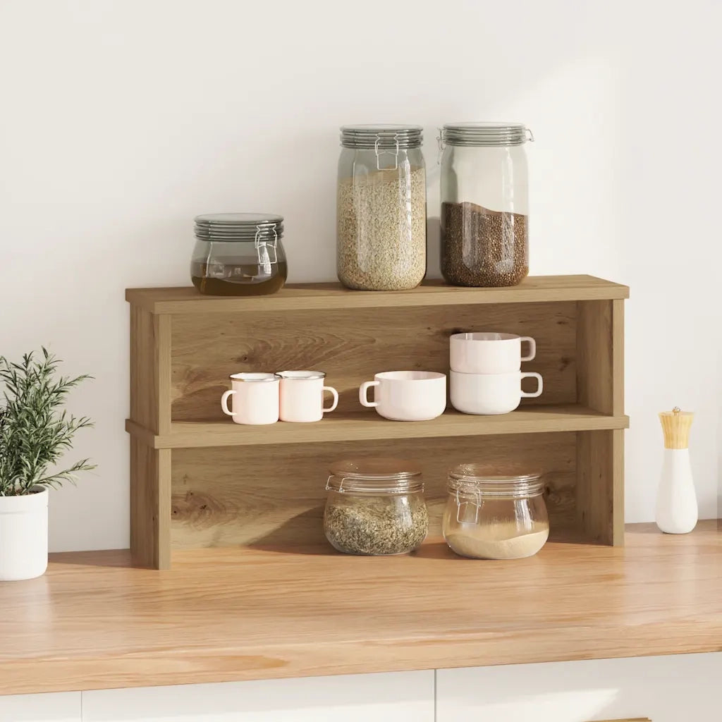 Scaffali da Cucina Impilabili 2 pz Rovere Artigianale 50x15x16cm CFW8060139