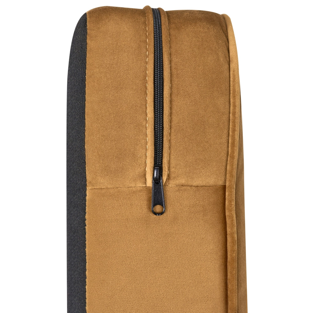 Divano Chesterfield Tessuto Velluto Dorato Rivestimento Gambe Nere 3 Posti
