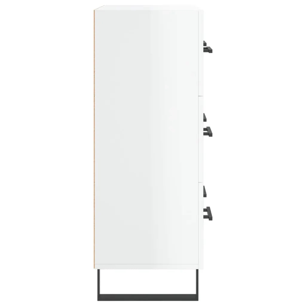 Credenza-Buffet-Armadio da cucina 69,5x34x90 cm in Legno Multistrato Bianco Lucido 640168