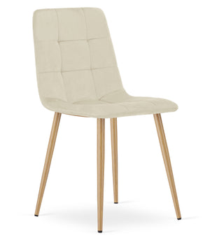 Sedia VALORA PYRA - Moderna in velluto beige chiaro x 3
