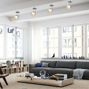 Lampada Applique Parete Faretto Direzionabile Metallo Design Moderno E14 Silver