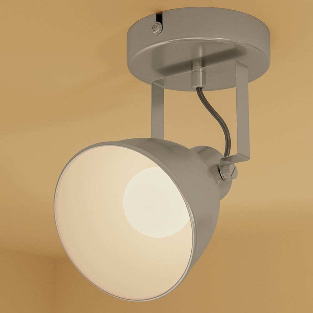 Lampada Applique Parete Faretto Direzionabile Metallo Design Moderno E14 Silver