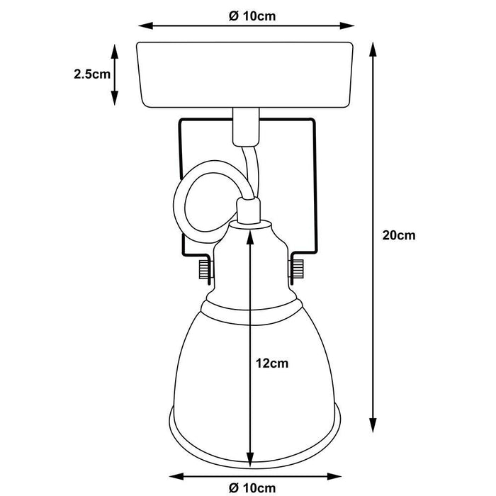 Lampada Applique Parete Faretto Direzionabile Metallo Design Moderno E14 Silver