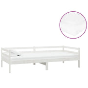 Divano letto | Sof¨¤ letto | Letto singolo con Materasso 90x200 cm Bianco in Legno di Pino