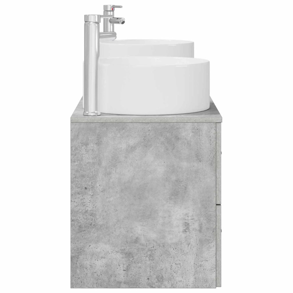 Set di mobili per il bagno 3 pz Grigio Cemento 3405942