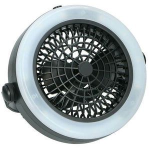 Lampada da Tavolo con Ventilatore Luce 12 LED Campeggio a Batteria Portatile