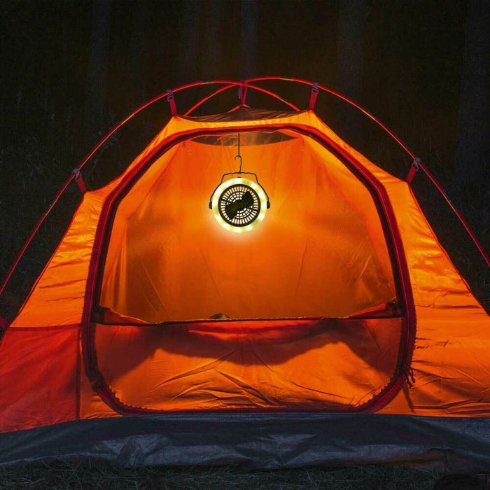Lampada da Tavolo con Ventilatore Luce 12 LED Campeggio a Batteria Portatile