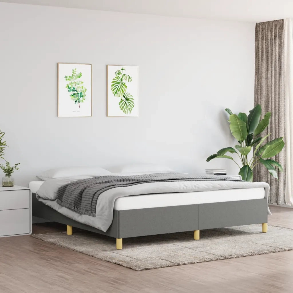 Struttura Letto a Rete a Molle Grigio Scuro 160x200 cm Tessuto 3120970