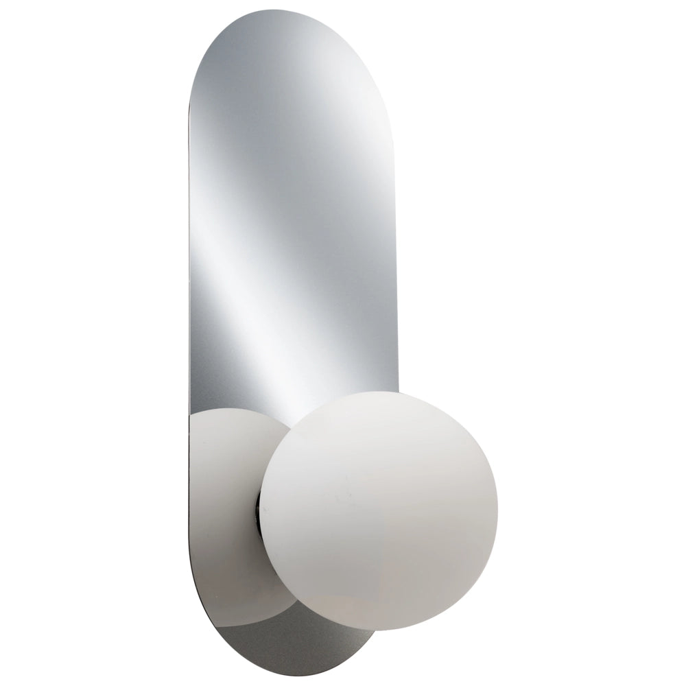 Set di 2 lampade da parete ovali con paralumi a globo in vetro argento stile retrò