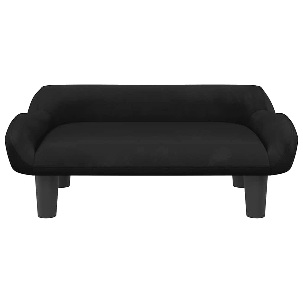 Cuccia per cani con cesto divano confortevole 70 x 40 x 24 cm velluto nero 02_0042794