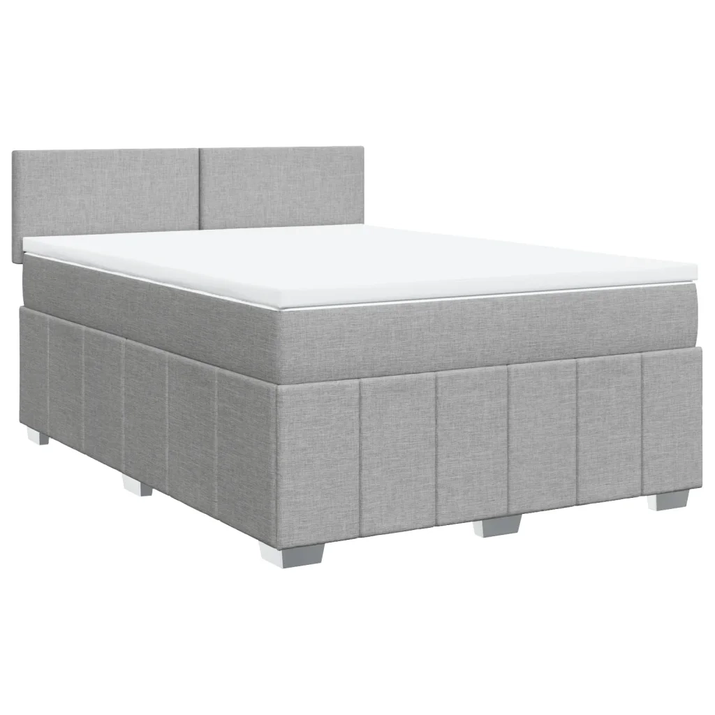 Giroletto a Molle con Materasso Grigio Chiaro 140x200cm Tessuto