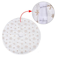 Tappeto Gonna Copertura Base Albero di Natale 80cm Peluche Fiocchi di Neve Gold