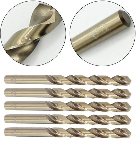 Set di punte di trapano Kobalt ultra durevoli 5 pezzi - punte di trapano in acciaio ultra durevole a alta velocità - per acciaio inossidabile - progettate per essere resistenti all'usura - design a punta divisa - set di punte di trapano