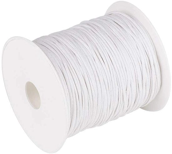 Corda di cotone 1mm - 100 yard - Durevole - Antiscivolo - Per la creazione di gioielli - Artigianato - Leggermente trattato con la lavatrice - Corda di cotone resistente